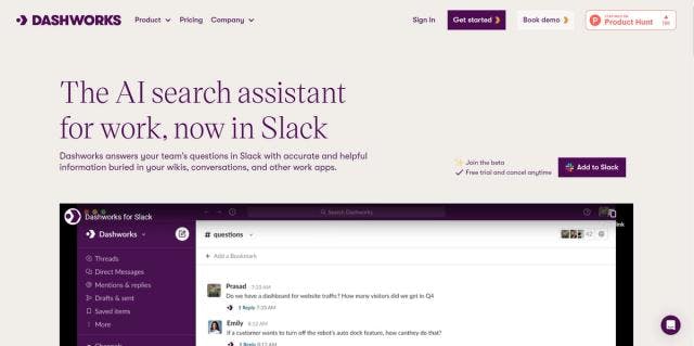 Dashworks for Slack