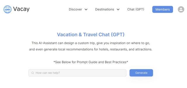 Vacation & Travel Chat (GPT)