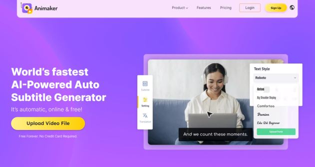 Animakerâ€™s Subtitle Generator